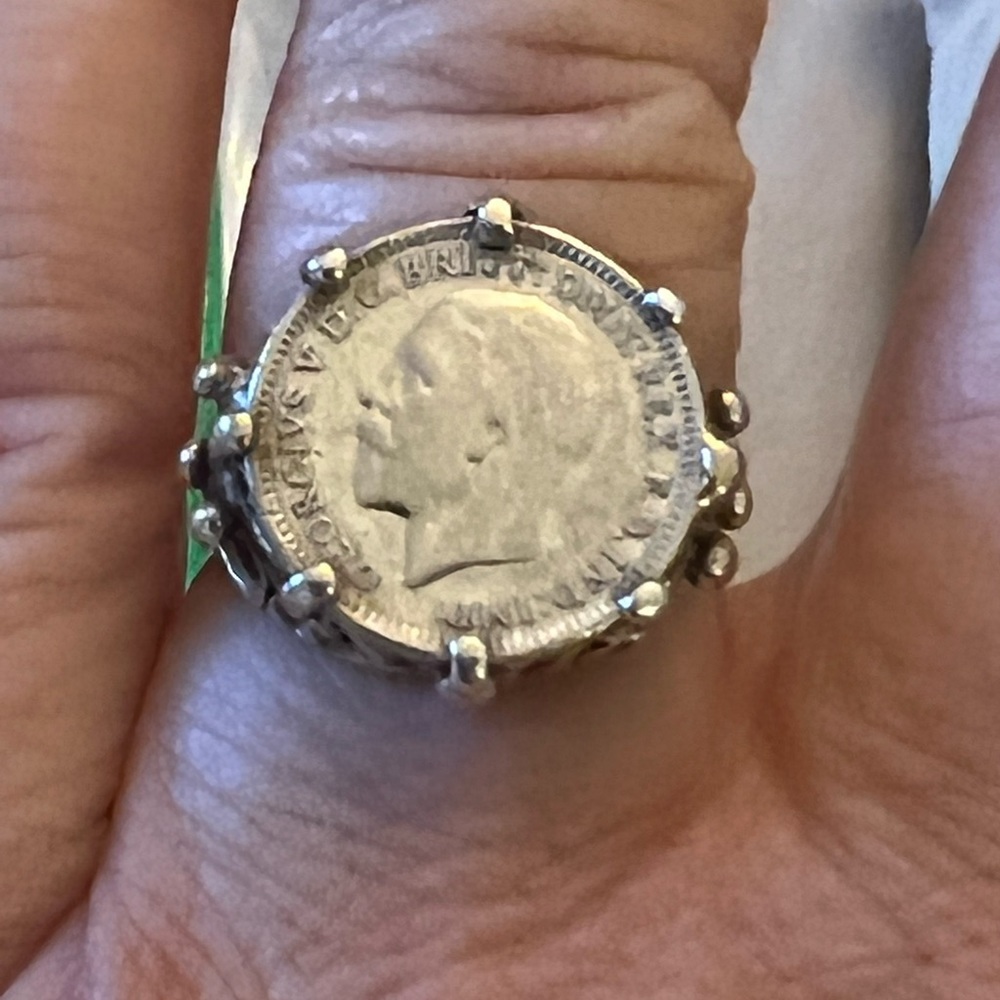 Sterling silver coin ring